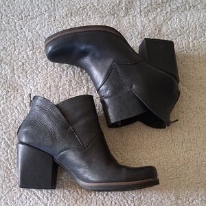 Kork-Ease Black Leather Ankle Boots